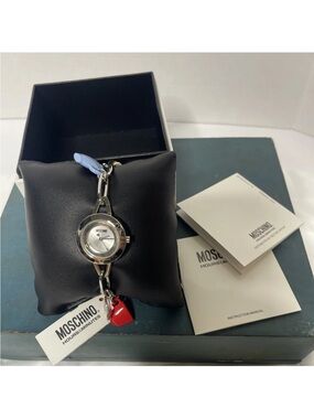 Moschino Hours & Minutes "Tea Time" Charm Bracelet Watch Vintage NWT Rare